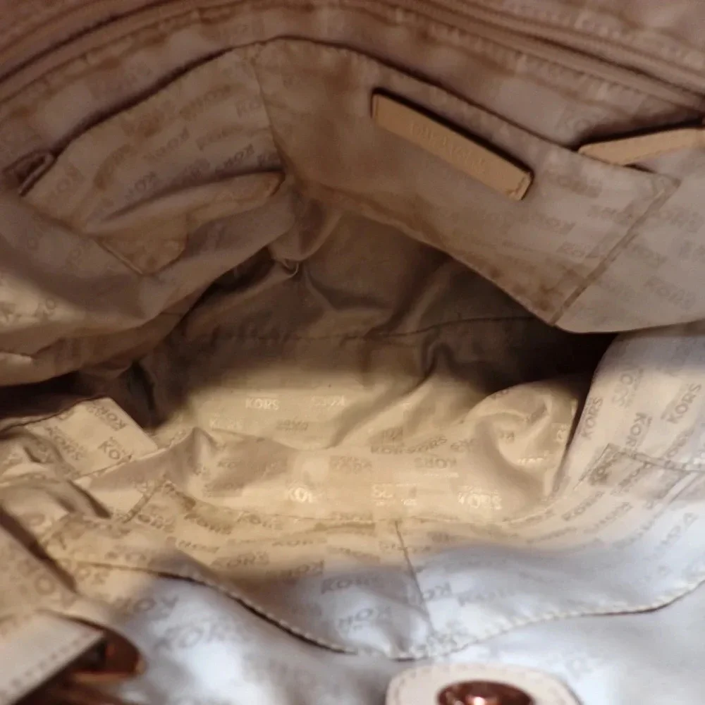 Michael Kors Metallic Mirror Rose Gold Tote Shoulder Bag - Picture 12 of 15